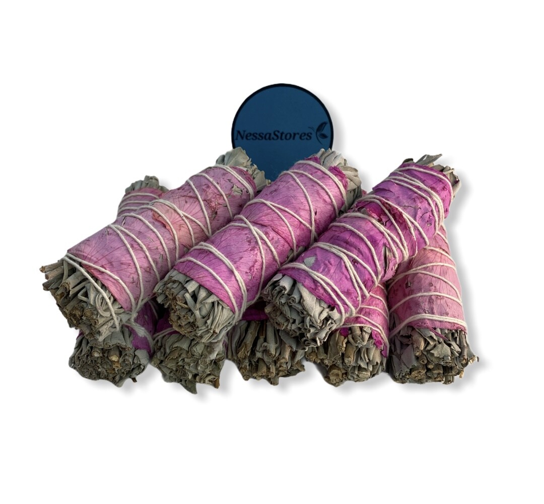 NESSASTORES - White Sage + Pink Petals Smudge Incense 4