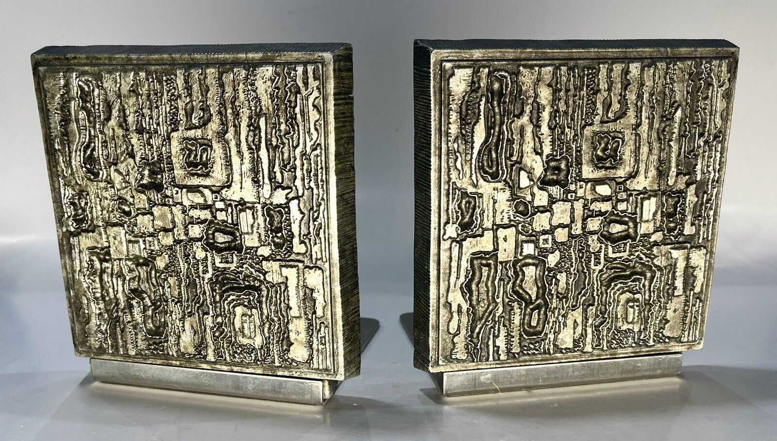 Matina Brutalist Bookends Abstract Mid Century Modern