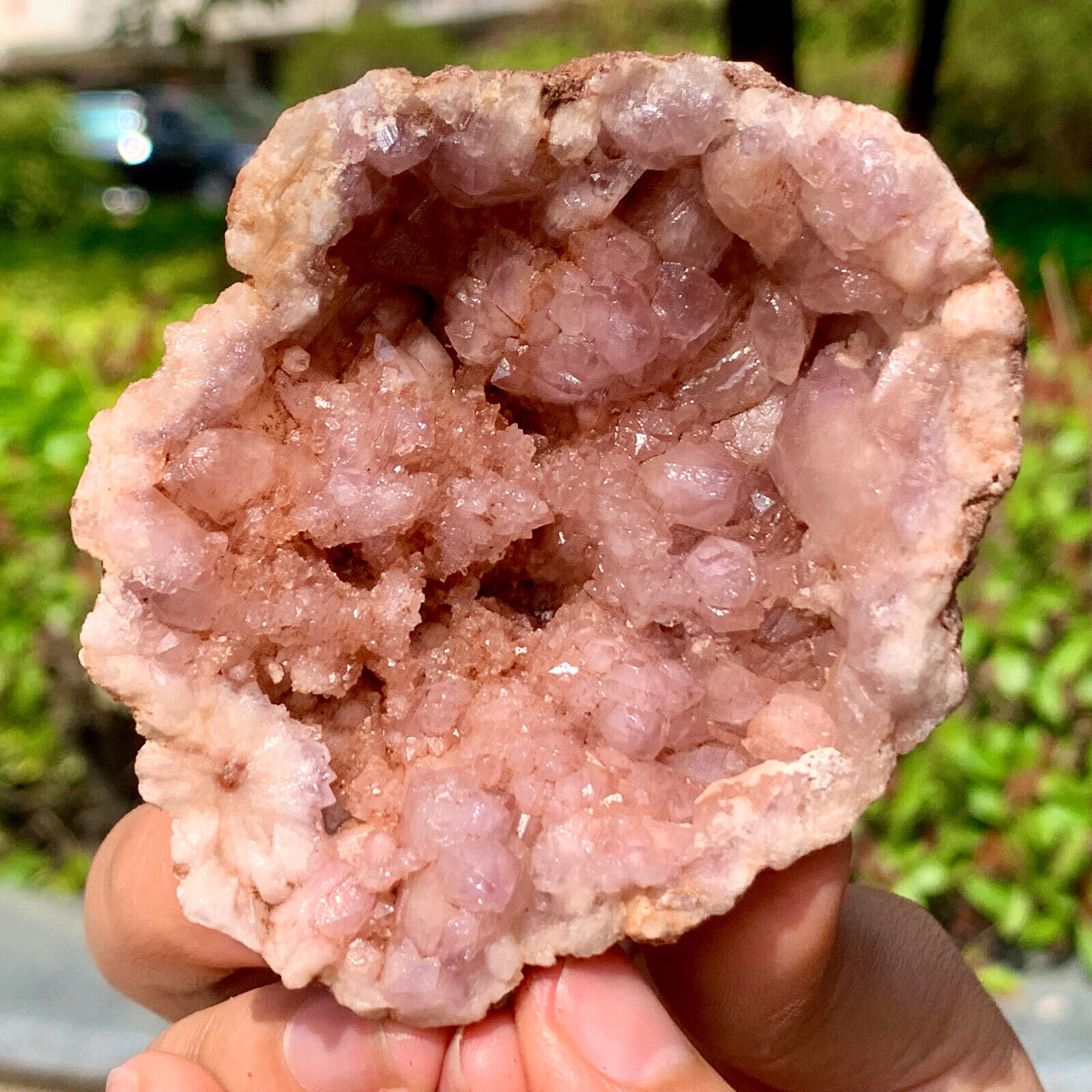 127G Natural pink Amethyst rose geode quartz cluster crystal specimen Healing