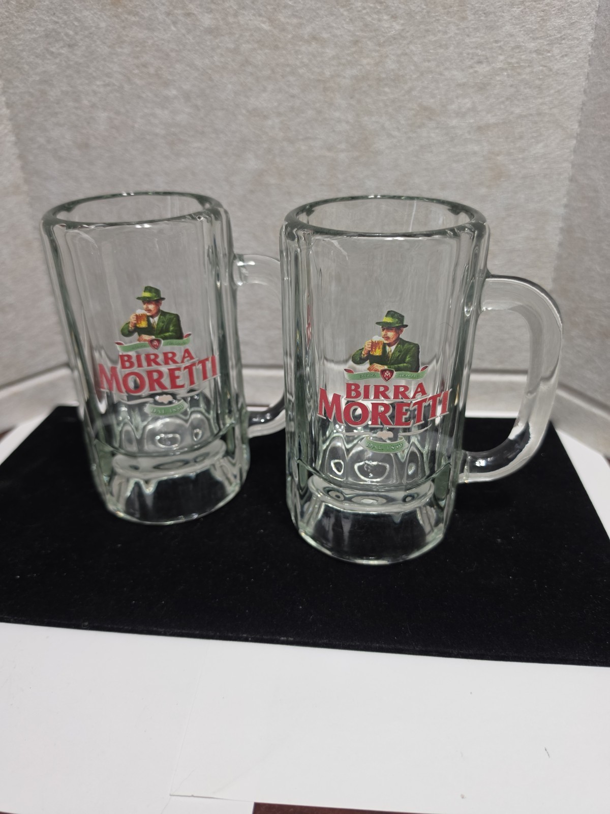 Birra Moretti Glass Beer Mugs.Never Used. Storred In Original Case At Restaurant