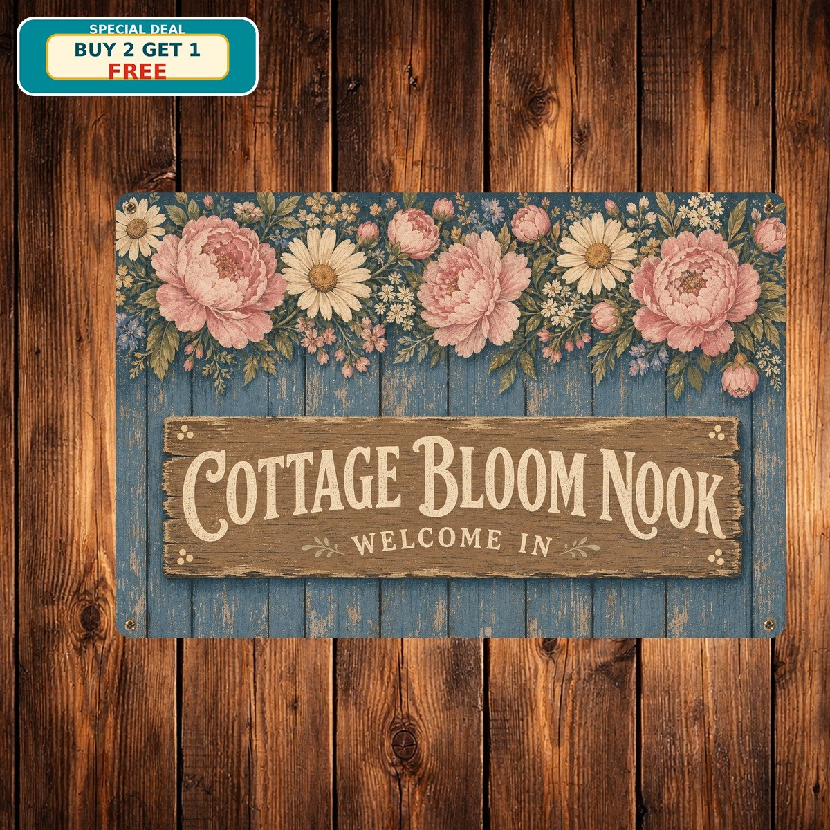 Nanas Place Vintage Sign Metal Retro Kitchen Wall Art Plaque 8x12