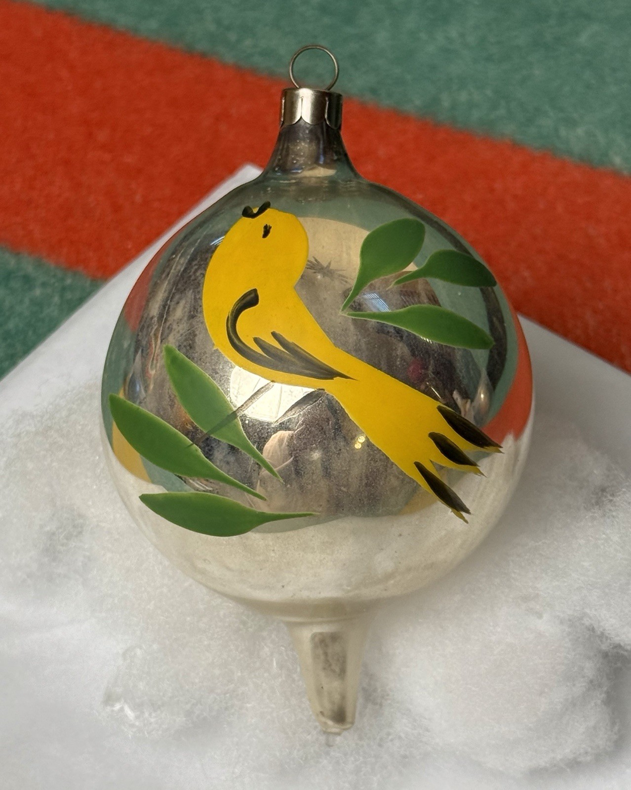 Vintage Heim Christmas Ornament w/ Yellow Bird Made In U.S Of A Hand Blown Rare Vintage Heim Christmas Ornament w/ Yellow Bird Made In U.S Of A Hand Blown Rare