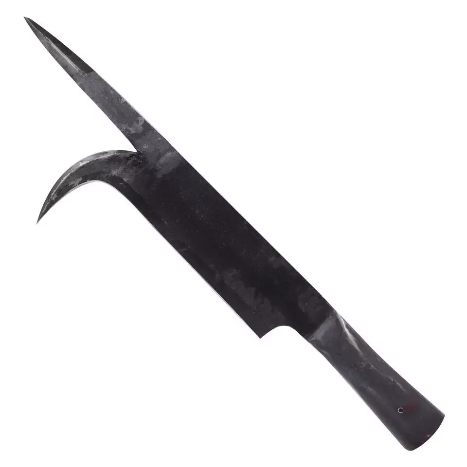 Medieval 13th Century Gurisarme Polearm Attachment - Hand-Forged - Overall 17