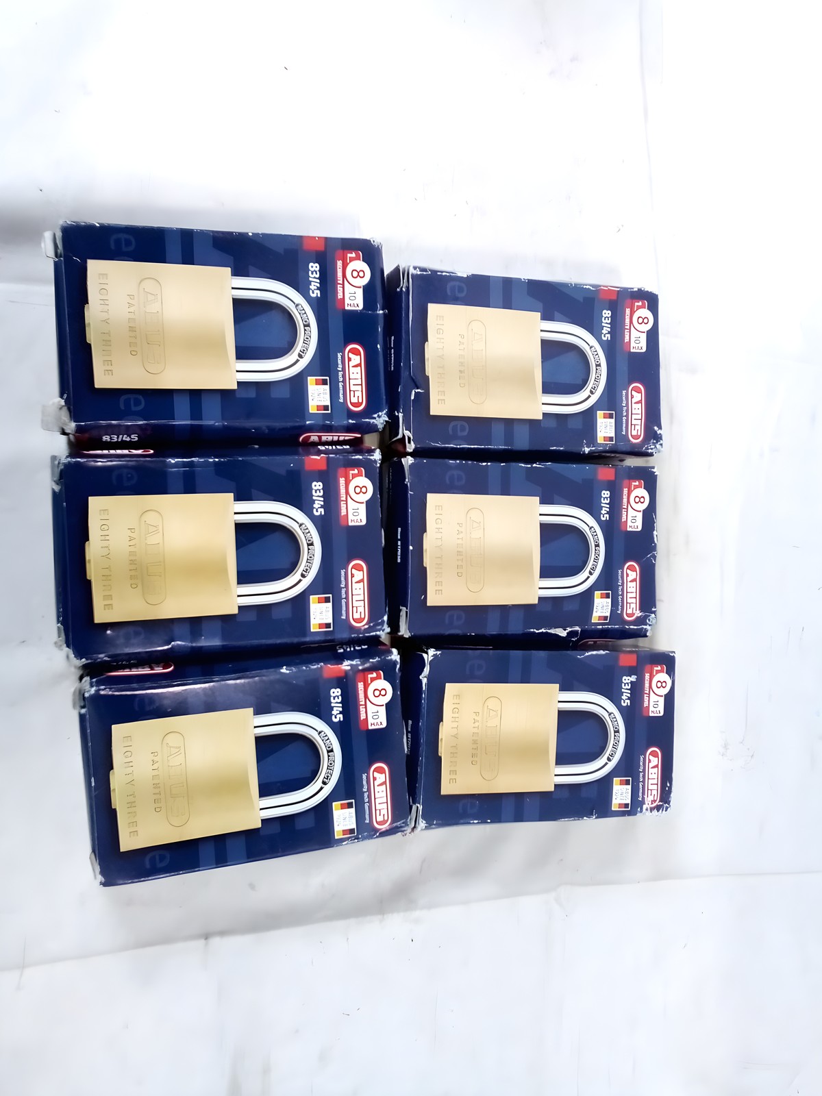 Lot of 6 ABUS 83/45 Solid Brass Rekeyable Padlocks