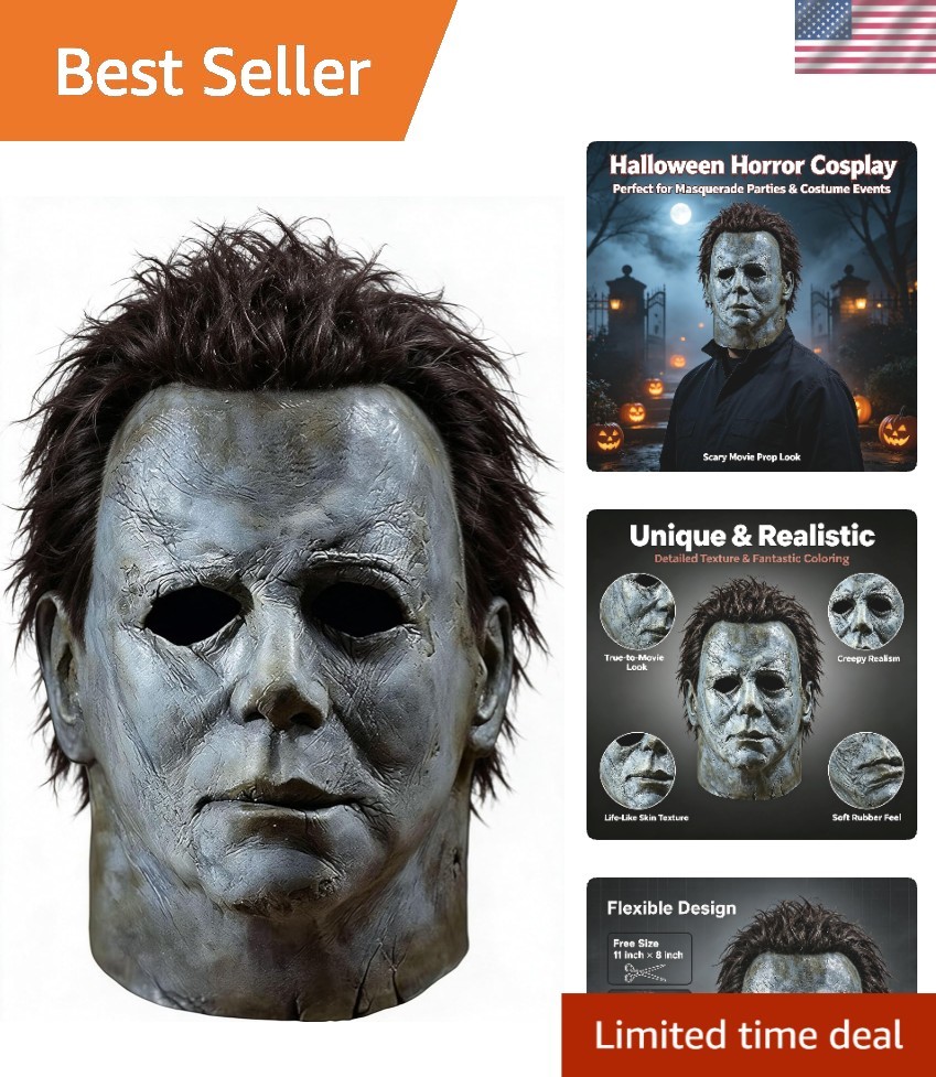 Realistic Michael Myers Mask - Adjustable Halloween Costume Accessory for Adults