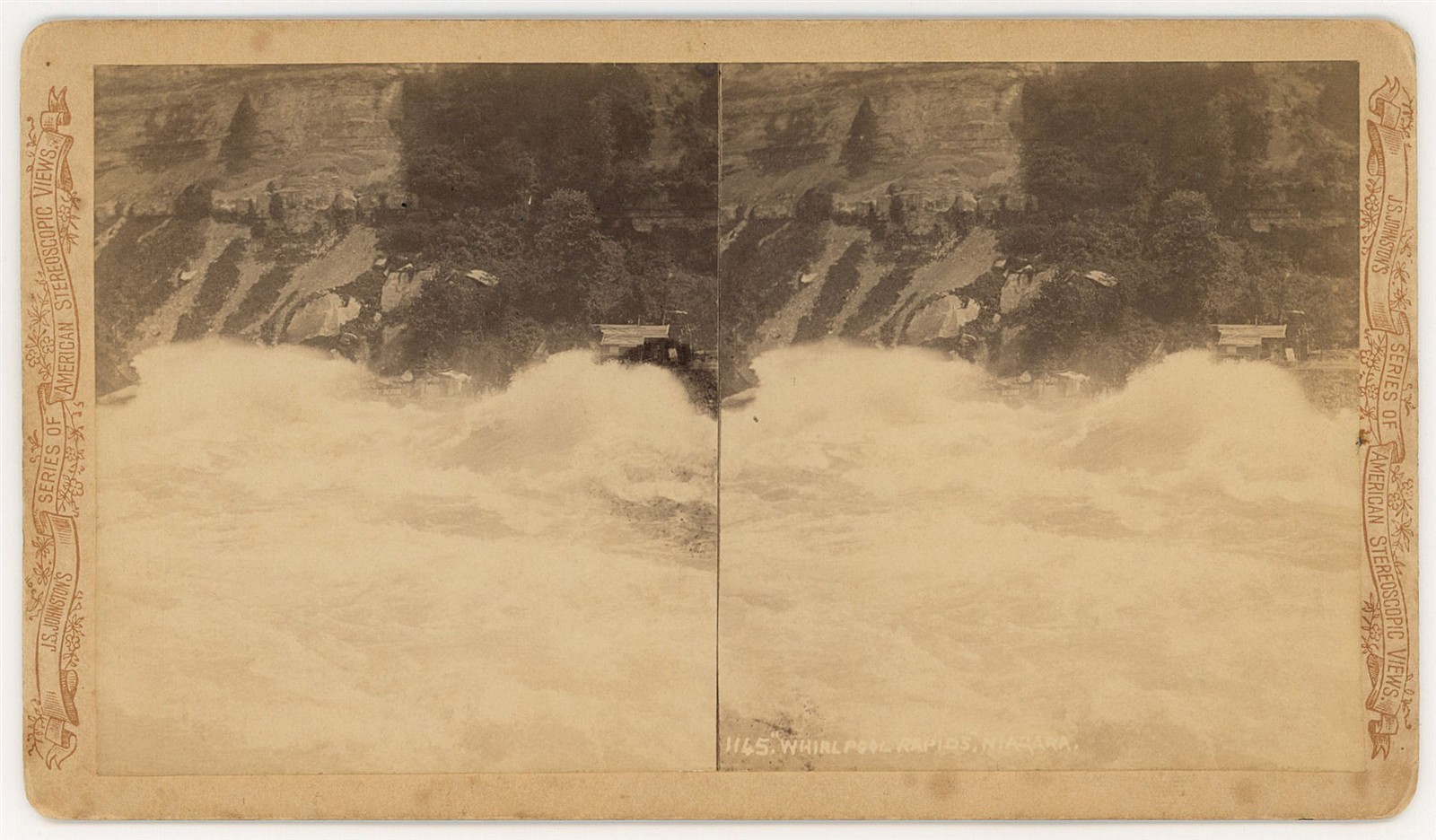 NEW YORK STEREOVIEW - Niagara Falls - Whirlpool Rapids - JS Johnston 1880s