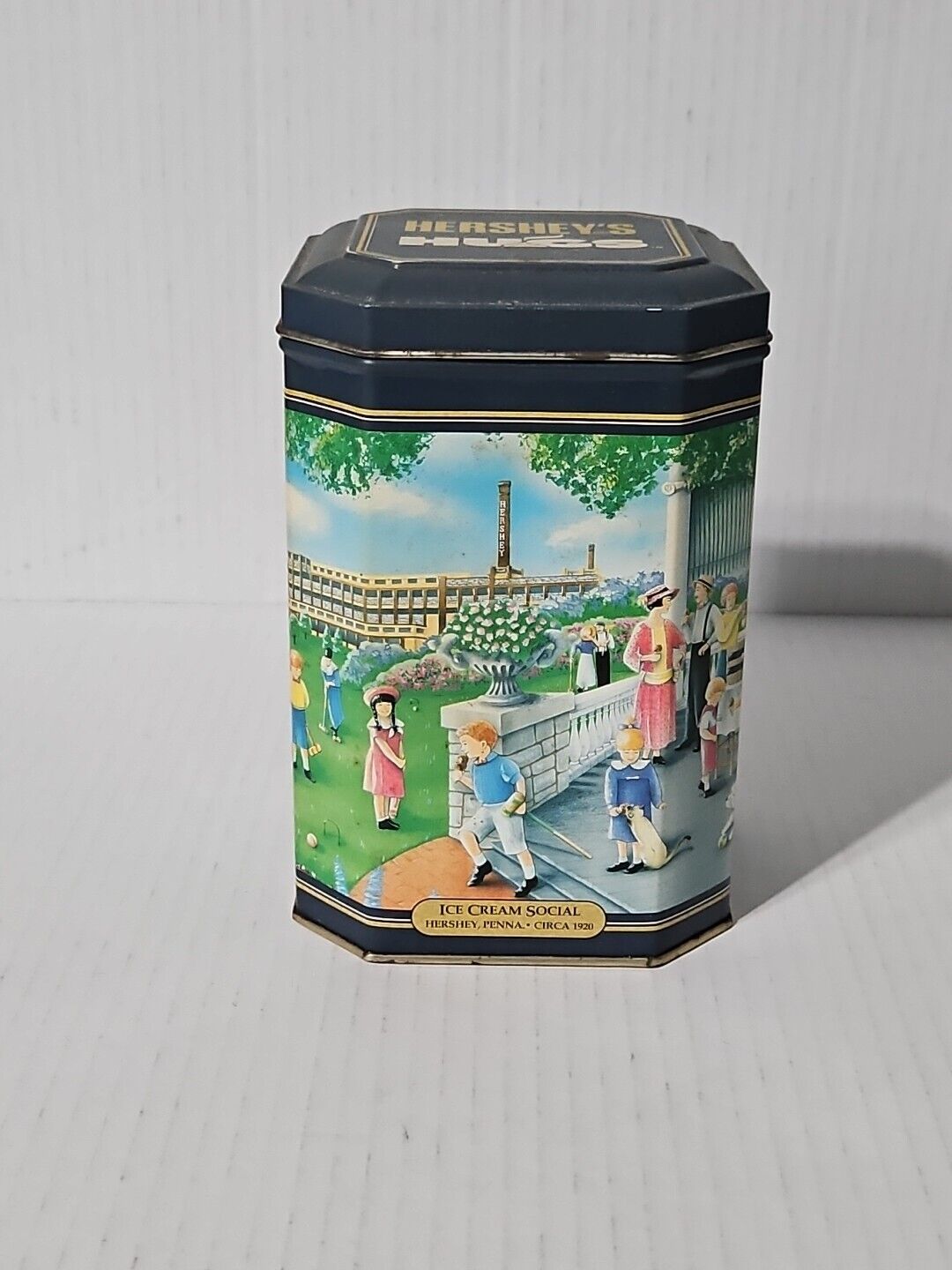 Hershey’s Hugs Hometown Series Canister #10 Metal Tin USA 1994 Vintage Container