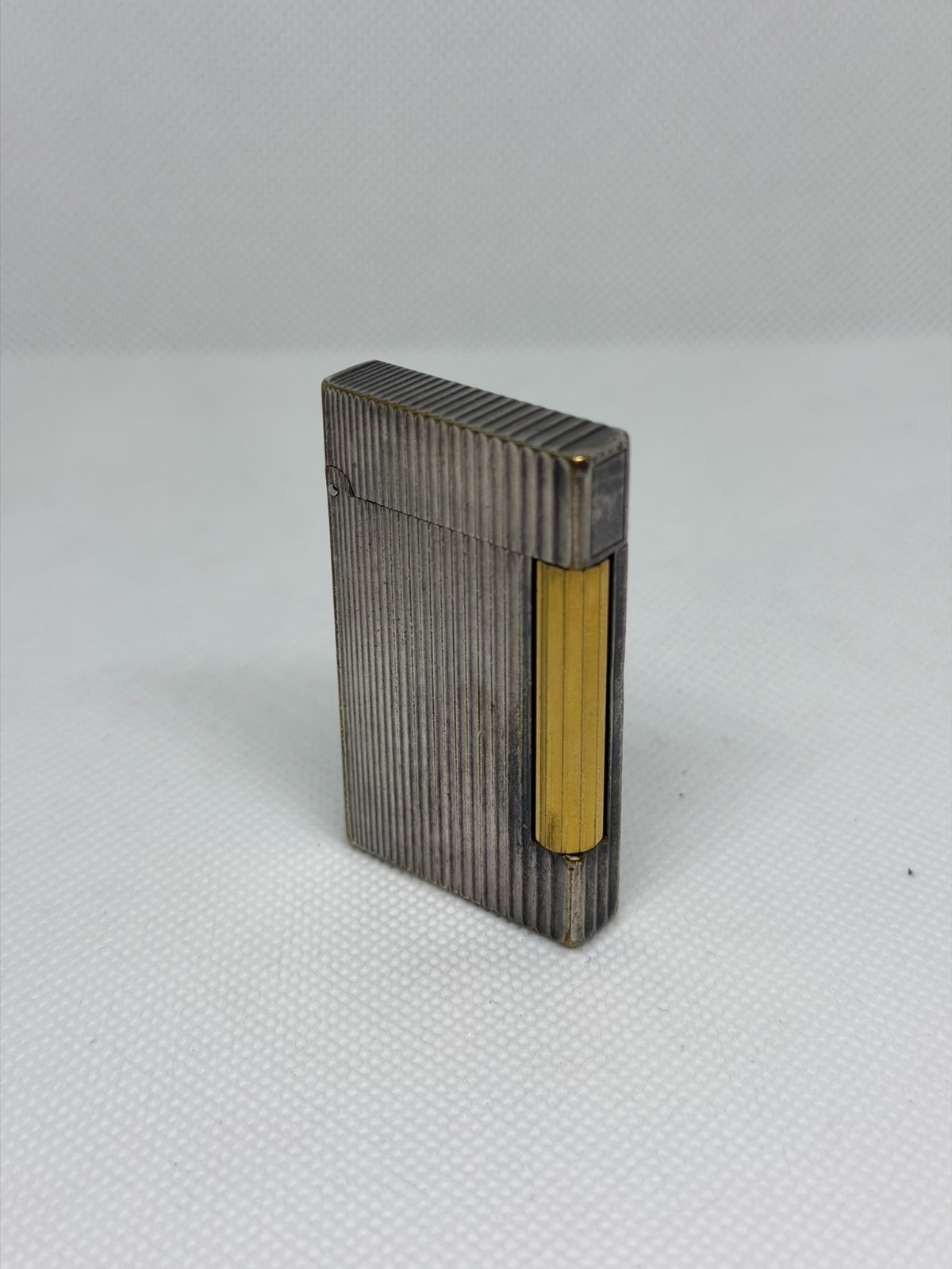 Vintage S.T. Dupont Ligne 1 Silver Plated Pocket Lighter – For Parts / Repair