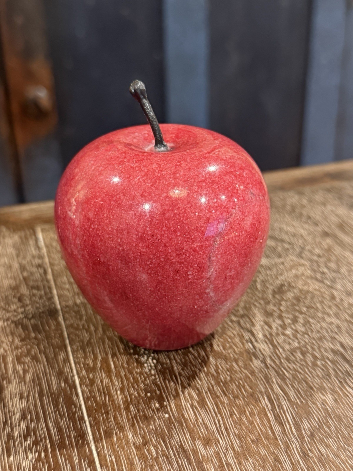 ALBERT PRICE RED MARBLE APPLE W/ STEM FRUIT 3