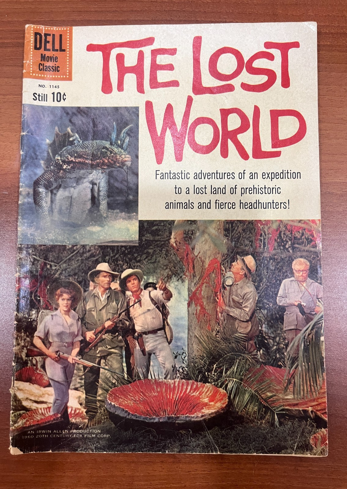 The Lost World Dell Movie Classic #1145 1960 Photo Cover Irwin Allen Dinosaurs