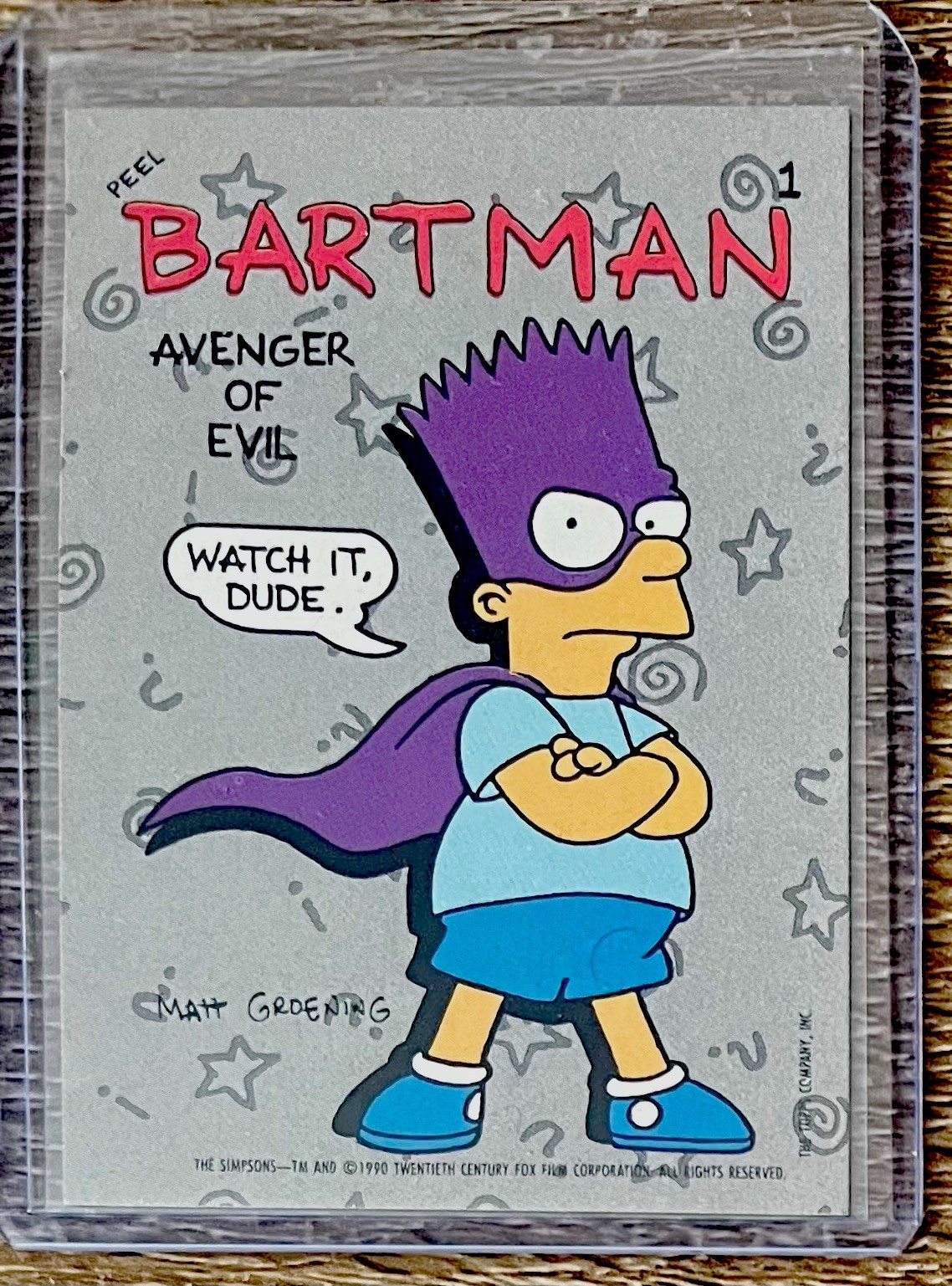 1990 Topps The Simpsons Sticker #1 BART BARTMAN Rookie - Pack fresh Nrmt+
