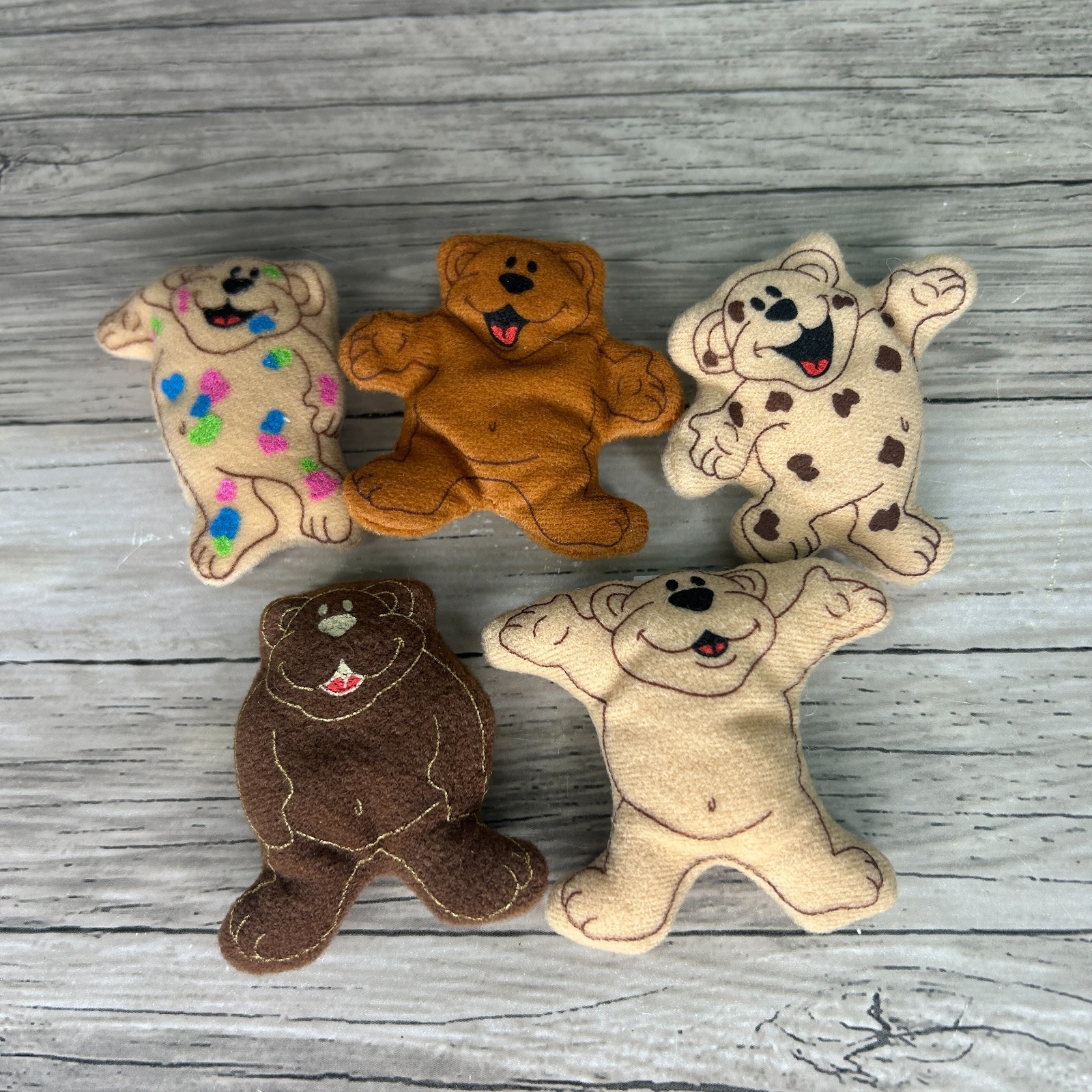 Nabisco Teddy Grahams Finger Puppet Plush Bears Sprinkles Chip Spicey Chunky