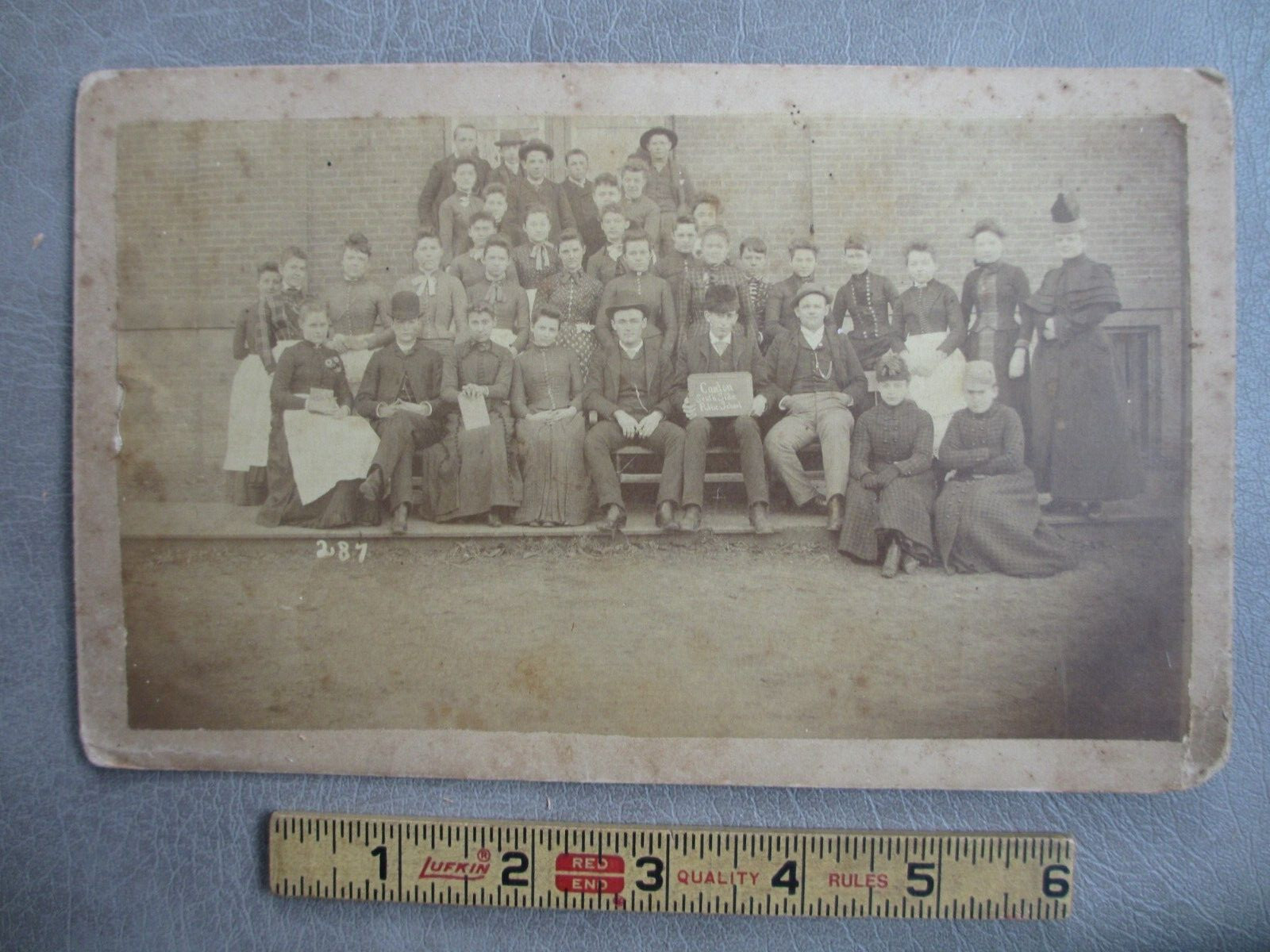 1890\'s Canton Illinois High School South Side Public School Class Photo Peoria