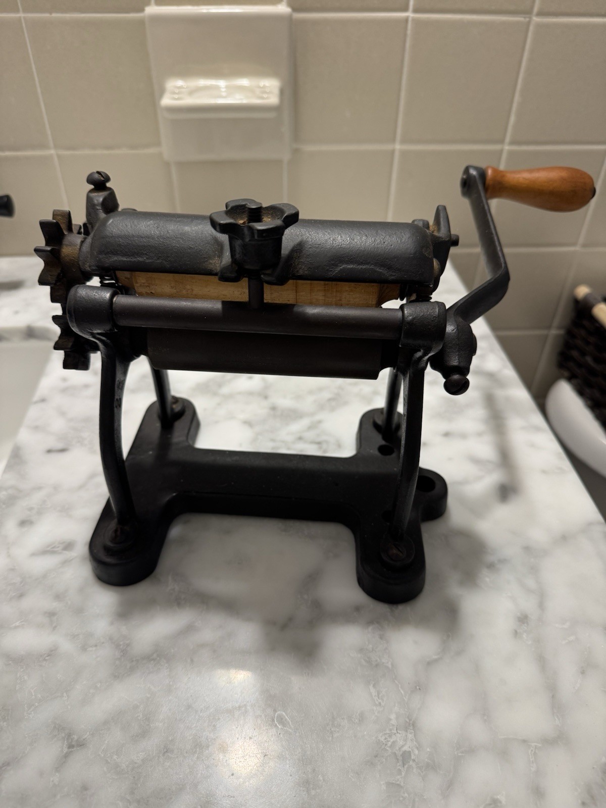 Antique Cast Iron Pasted Maker Roller