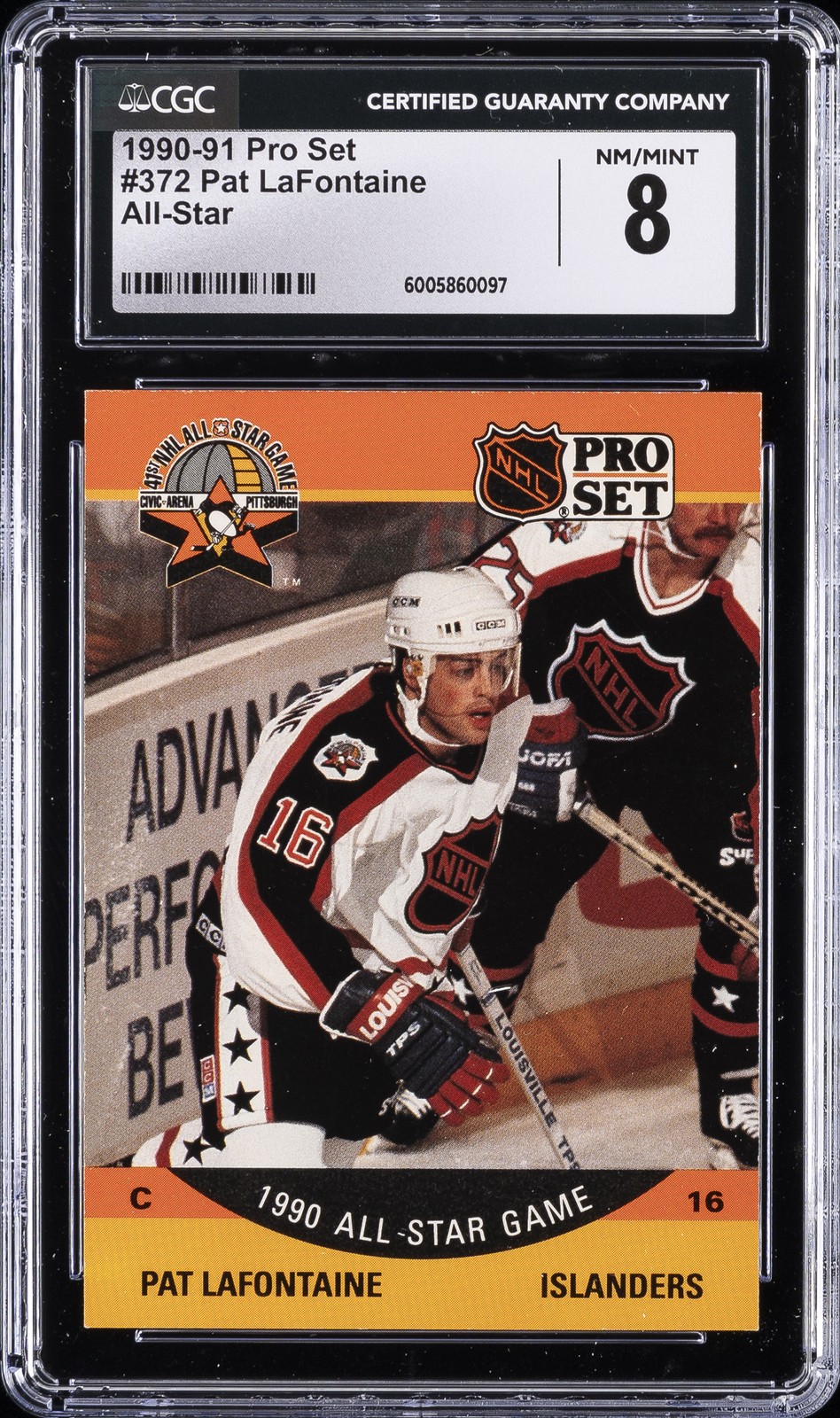 1990-91 PRO SET ALL-STAR #372 PAT LAFONTAINE CGC 8