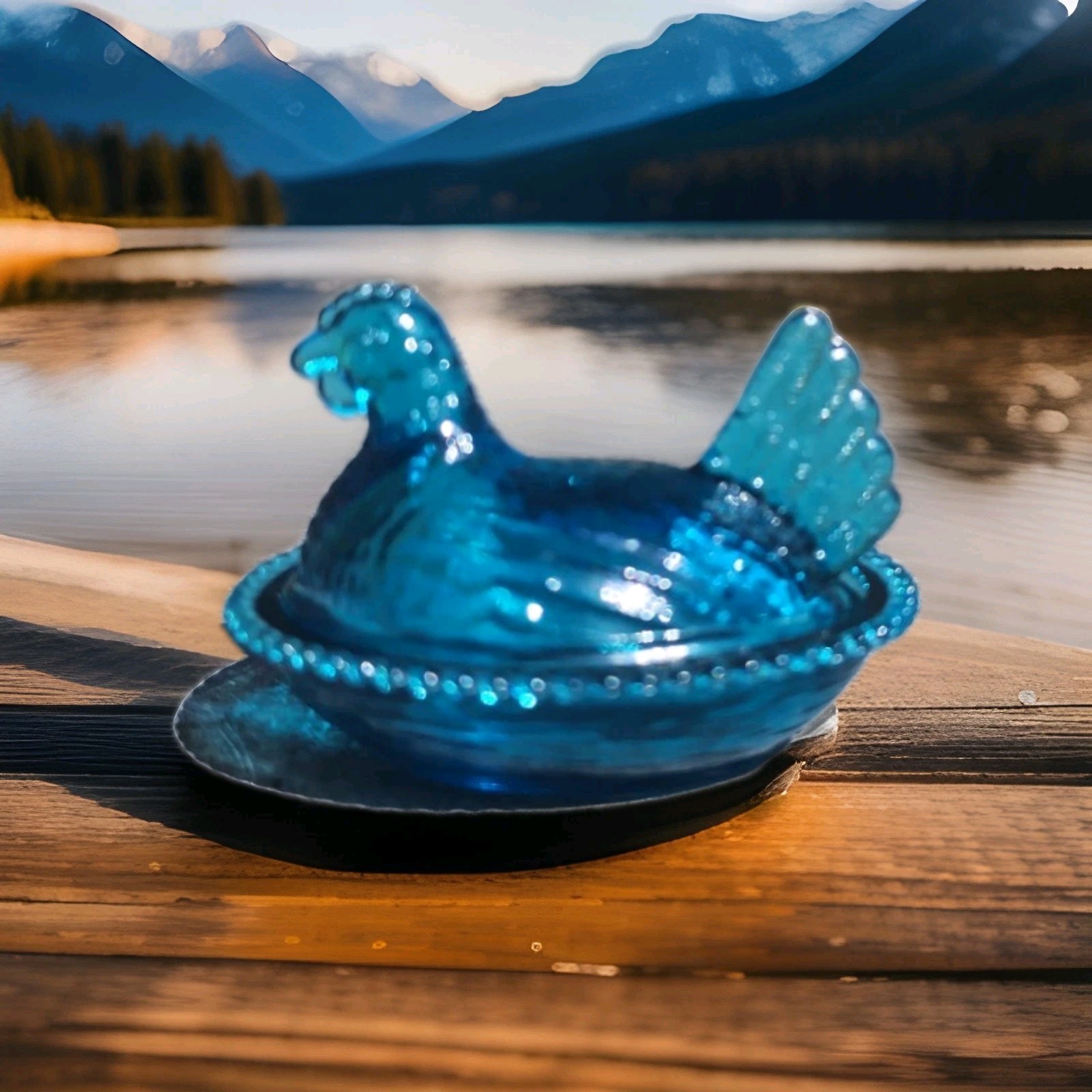 Chick Salt Cellar Wide Rim Miniana Line Vivian* Colonial Blue 4 AAA Coitsville