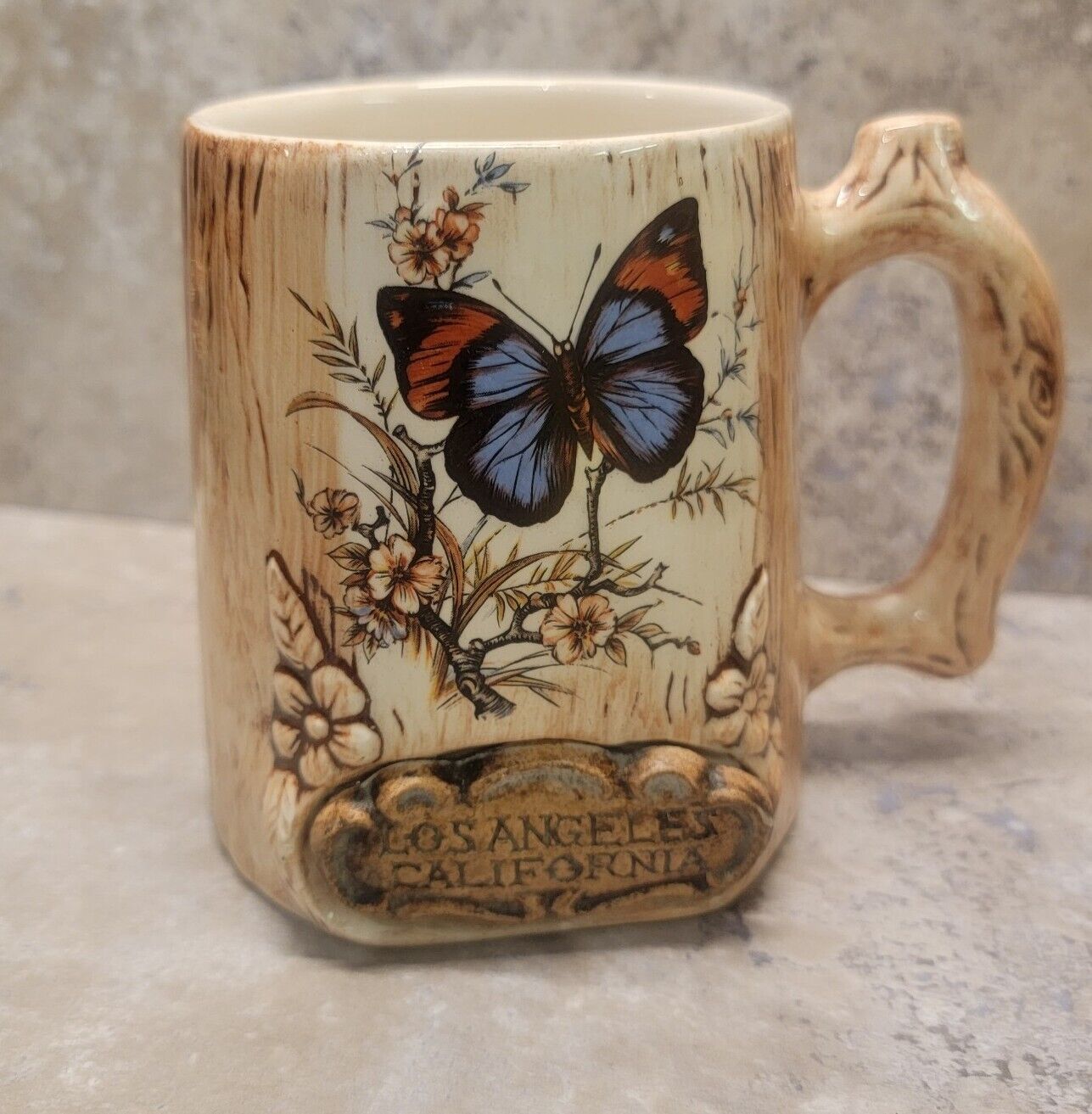 Vintage Treasure Craft Los Angeles Mug Butterfly USA