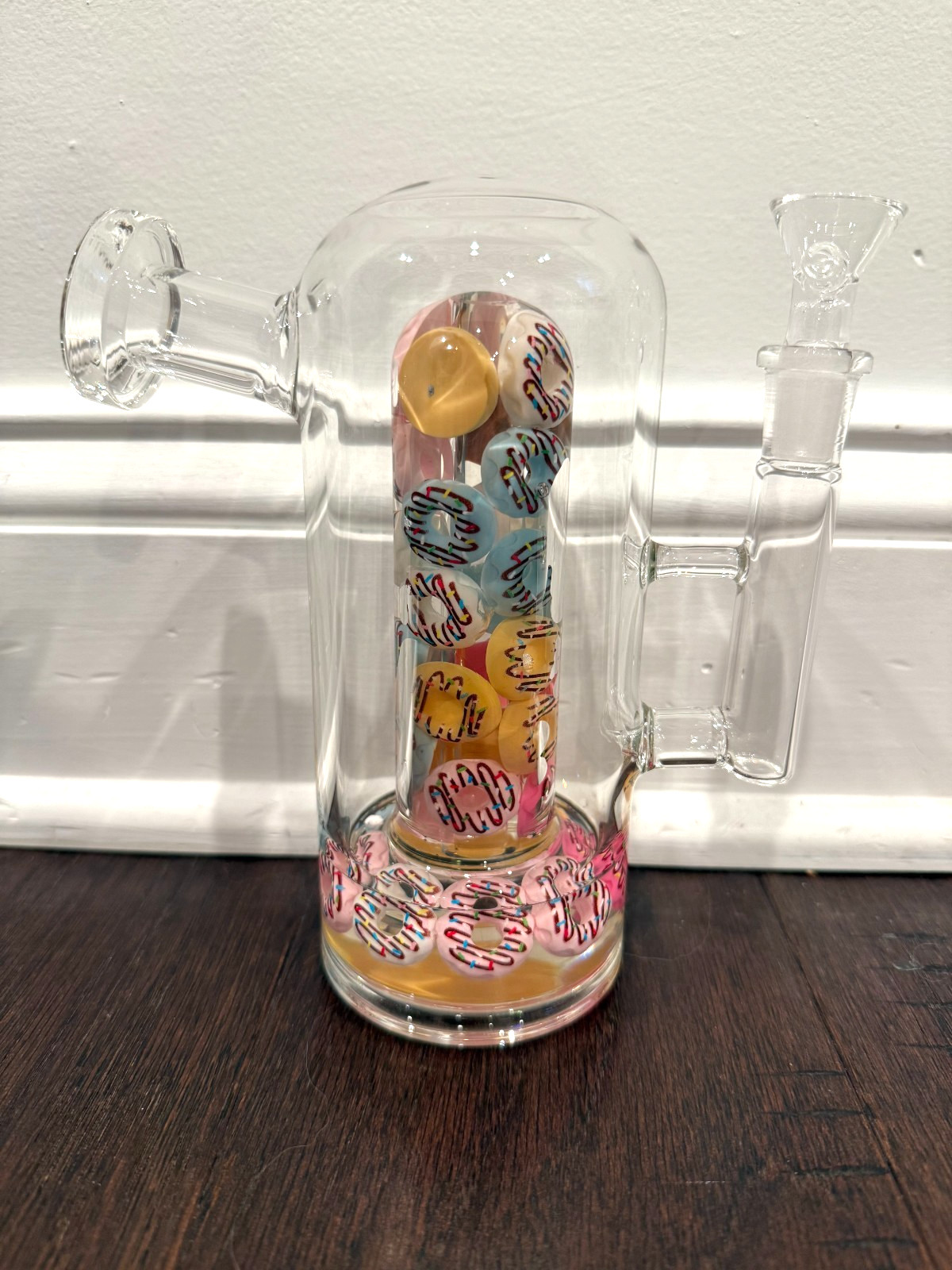 7.5” Premium Thick Glass Water Hookah Frosted Donuts 14mm
