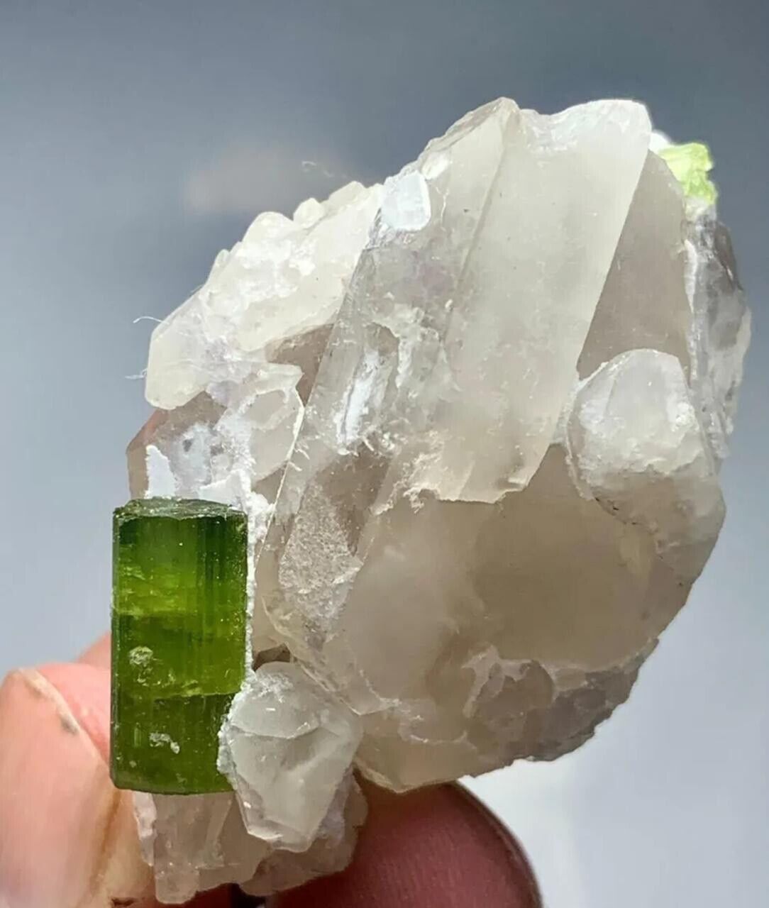 165 Cts Double Terminated Tourmaline Crystal With Quartz  from Afghanistan