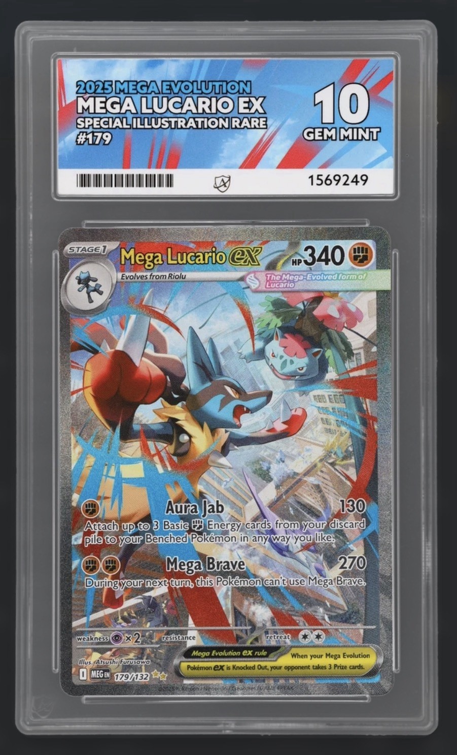 Pokémon TCG Mega Lucario EX Mega Evolution 179/132 Ace 10