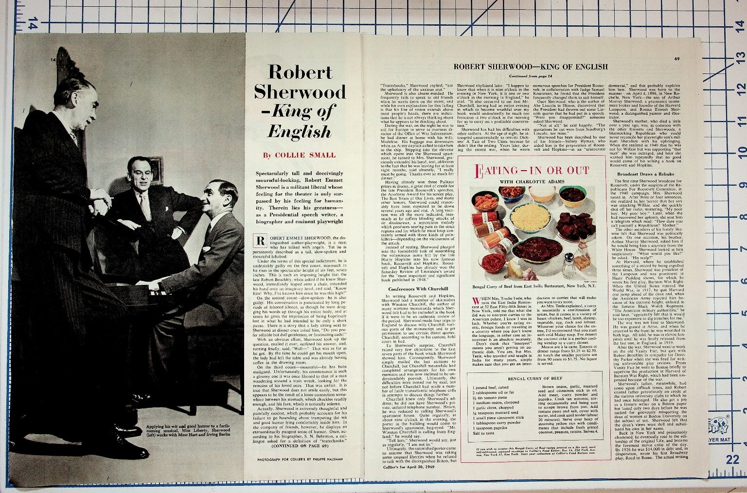 1949 Collier's Magazine Article Robert Sherwood Playwright King of England