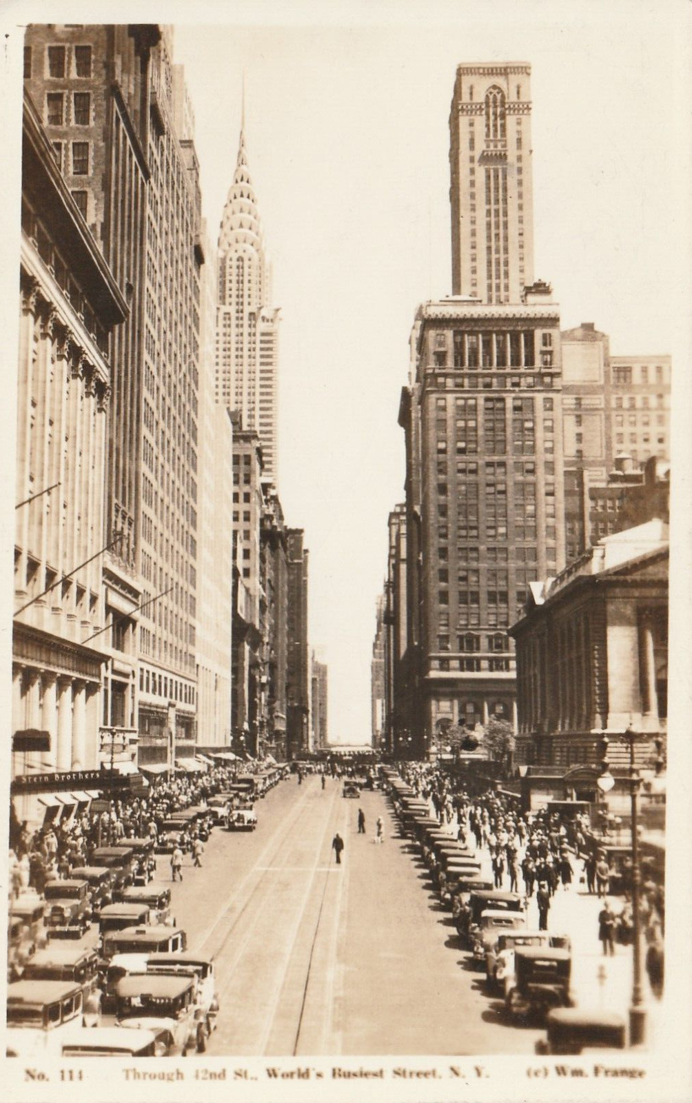 Real photo postcard - Through 42nd Street, World\'s Busiest Street, New York