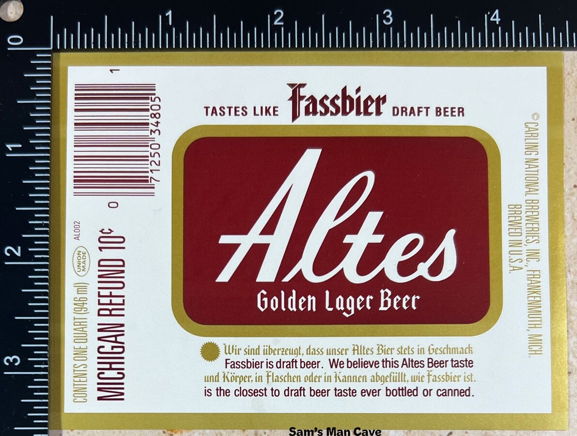 Altes Golden Lager Beer Label - MICHIGAN