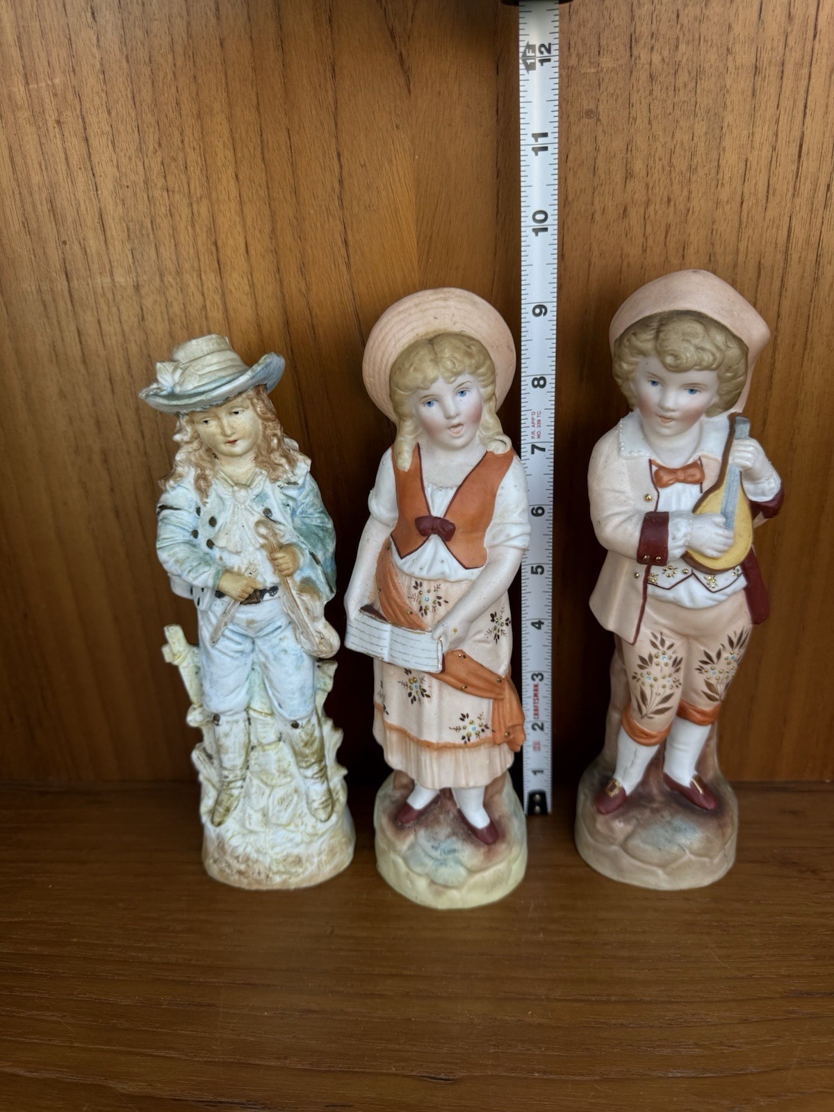 Vintage Bisque Porcelain Victorian Children Figurines Lot of 3 Musicians 9