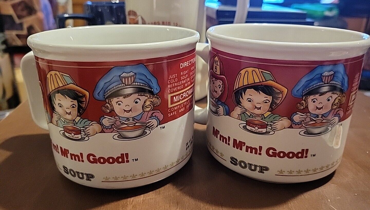 CAMPBELL\'S KIDS Soup Mugs WESTWOOD 1997 Set of 2 Coffee Cups SOUP MUGS Vintage
