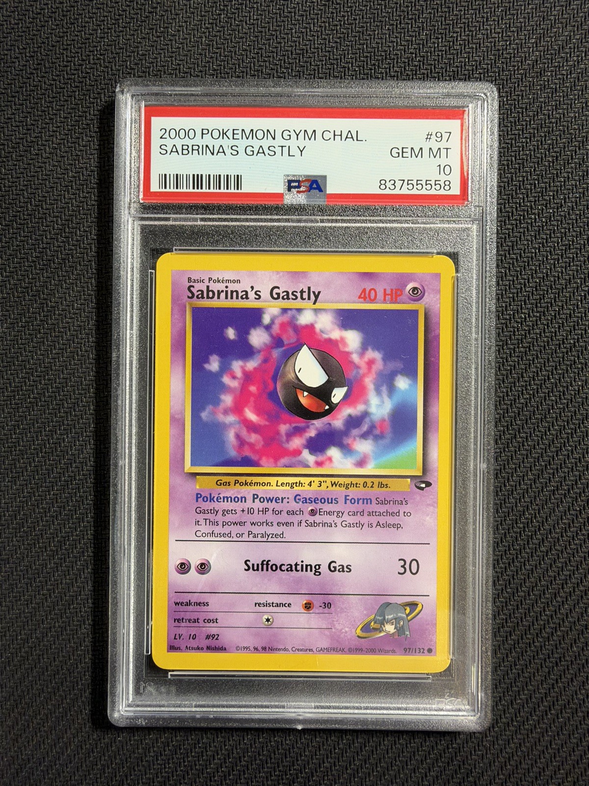 2000 Pokemon Gym Challenge Sabrina’s Gastly 97/132 PSA 10 Gem Mint Pop 25