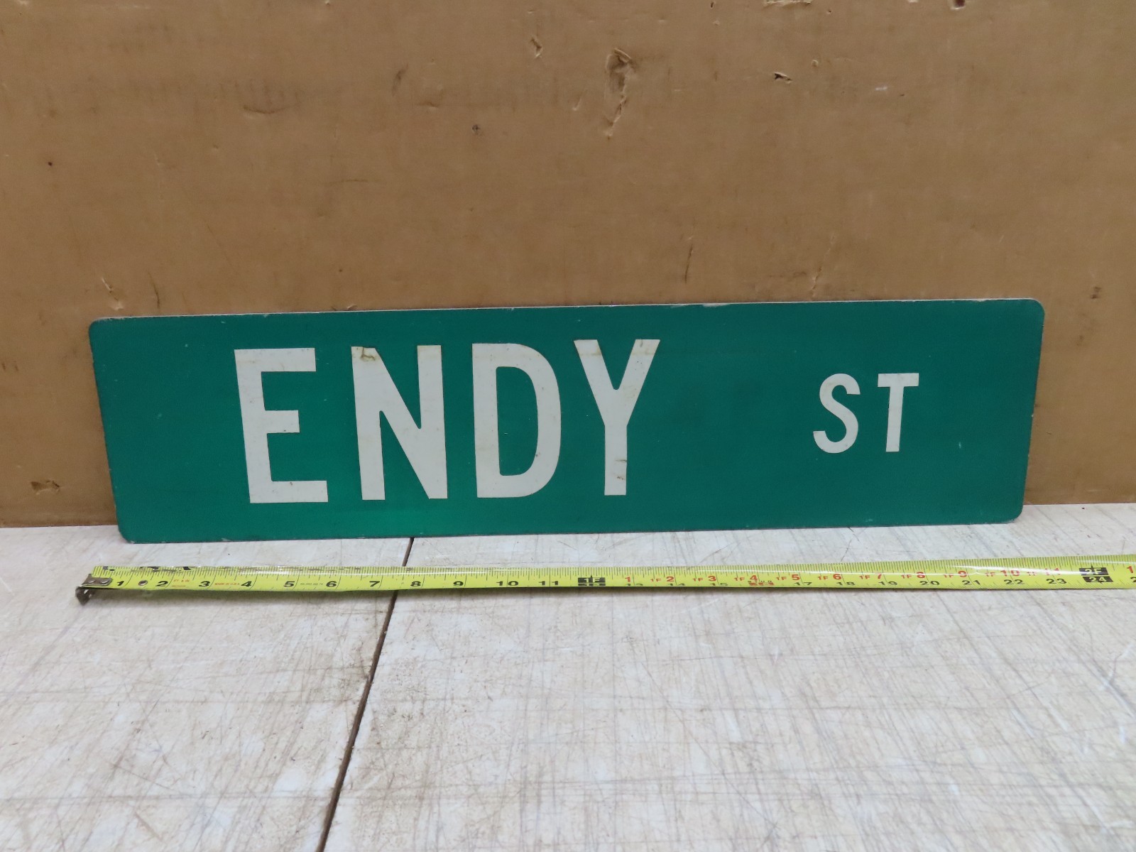 VTG AUTHENTIC RETIRED ENDY St 24x6 STREET NAME ROAD SIGN TWO SIDED DOUBLE SIDED