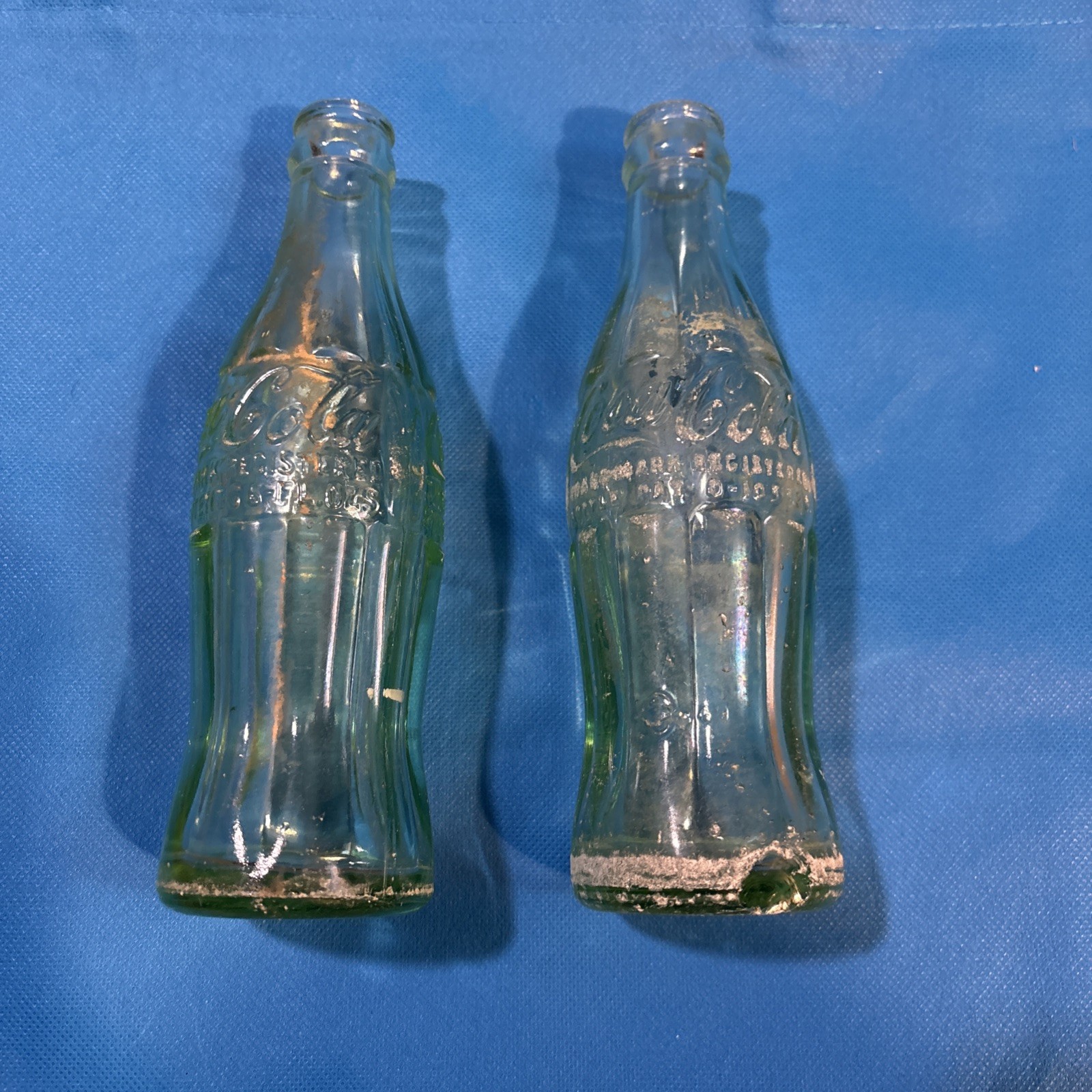 Vintage 1947 & 1949 MS Coca Cola Bottles Pair - Vicksburg & Belzoni Mississippi