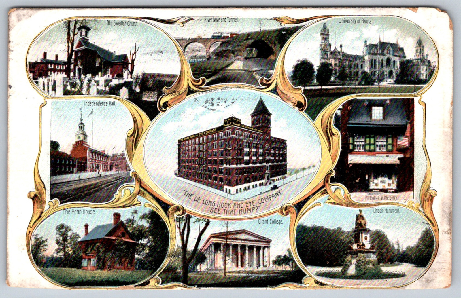 Various Scenic Views of Pennsylvania Philadelphia PA Postcard Stamped