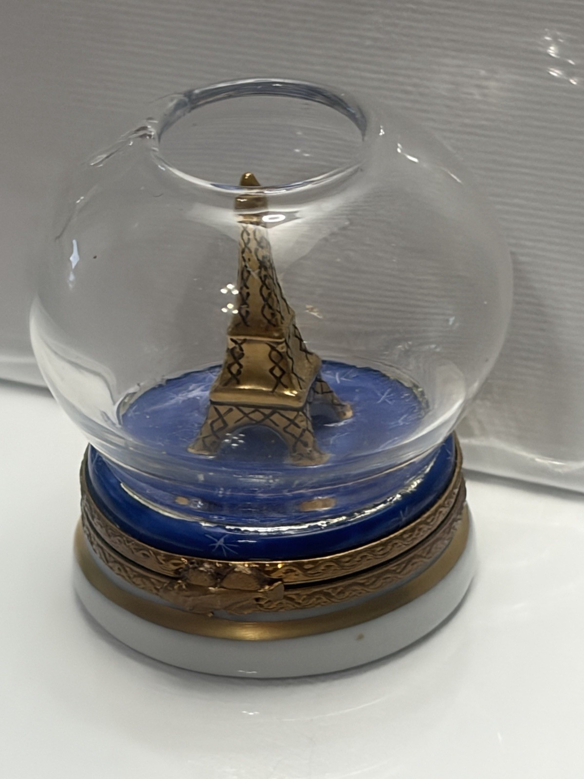 (glass Repair )  Vintage  Limoges Eiffel Tower  Box