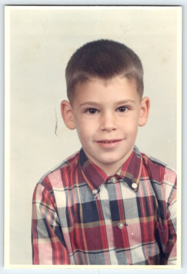 Vintage Photo Handsome Boy School Portrait 1960\'s Found Art DST119