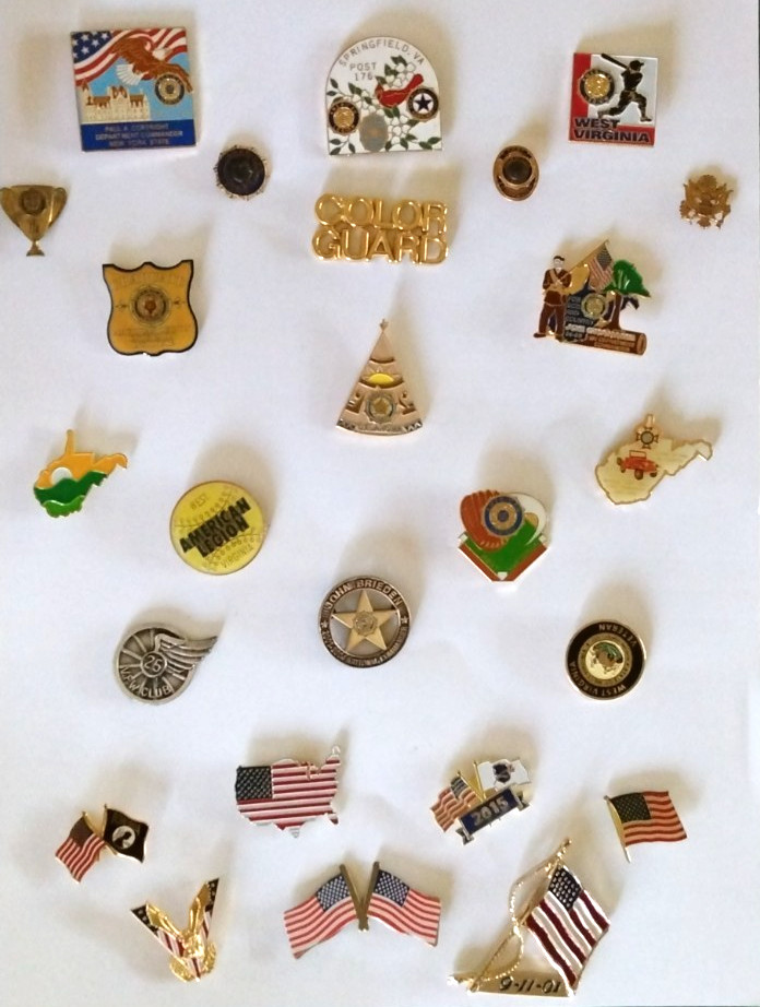 Vntg 1975-2015 W.Va. American legion lapel Stick Pins ∆ 25 pc lot  NICE COND.