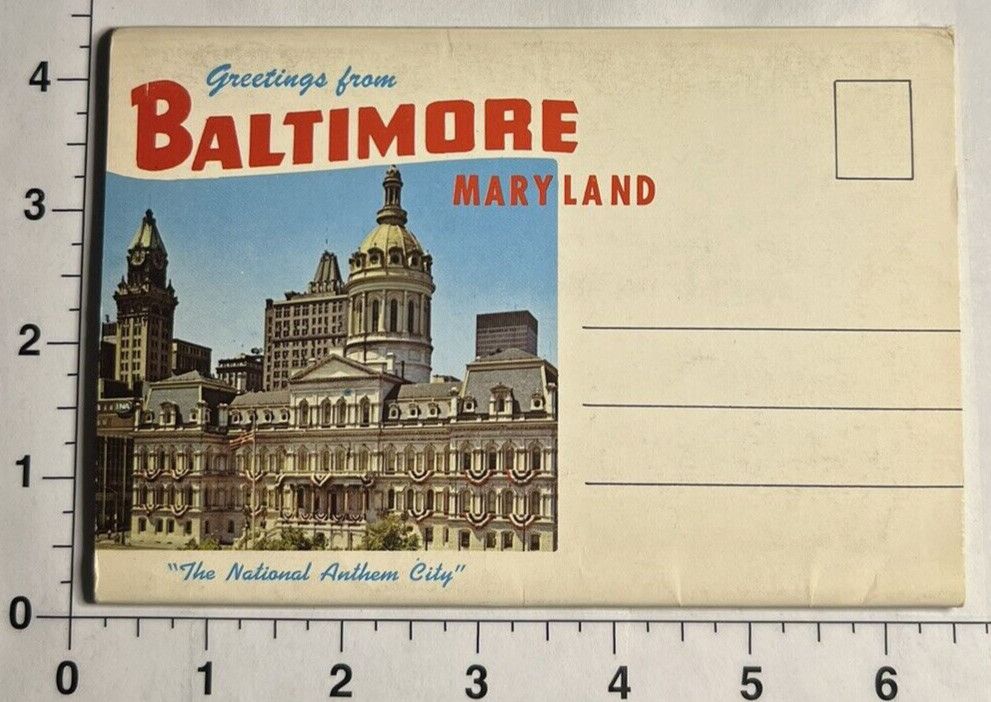 Vintage Souvenir Folder Book Postcard Greetings from Baltimore Maryland c1960