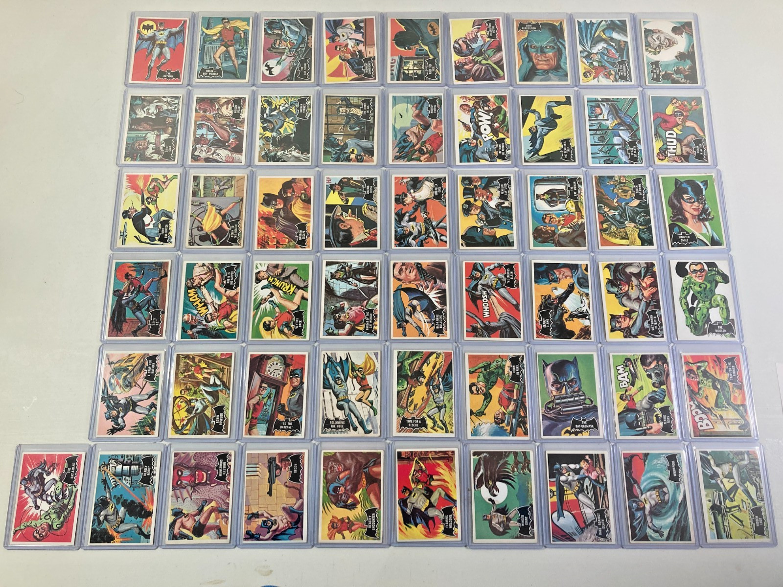1966 BATMAN BLACK BAT COMPLETE SET. INCLUDES BATMAN/ROBIN AND OTHER ROOKIE CARDS