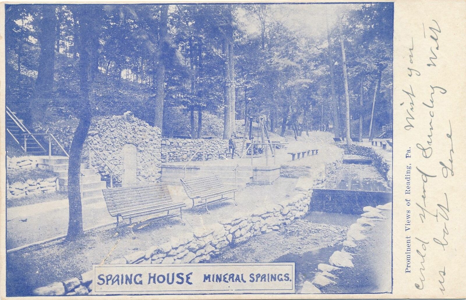 READING PA - Spring House Mineral Springs - udb (pre 1908)