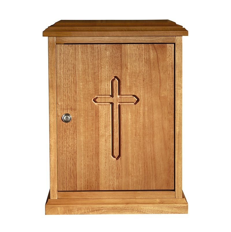 Plain Cross Wood Tabernacle Medium Oak Maple Hardwood Church Religious Decor