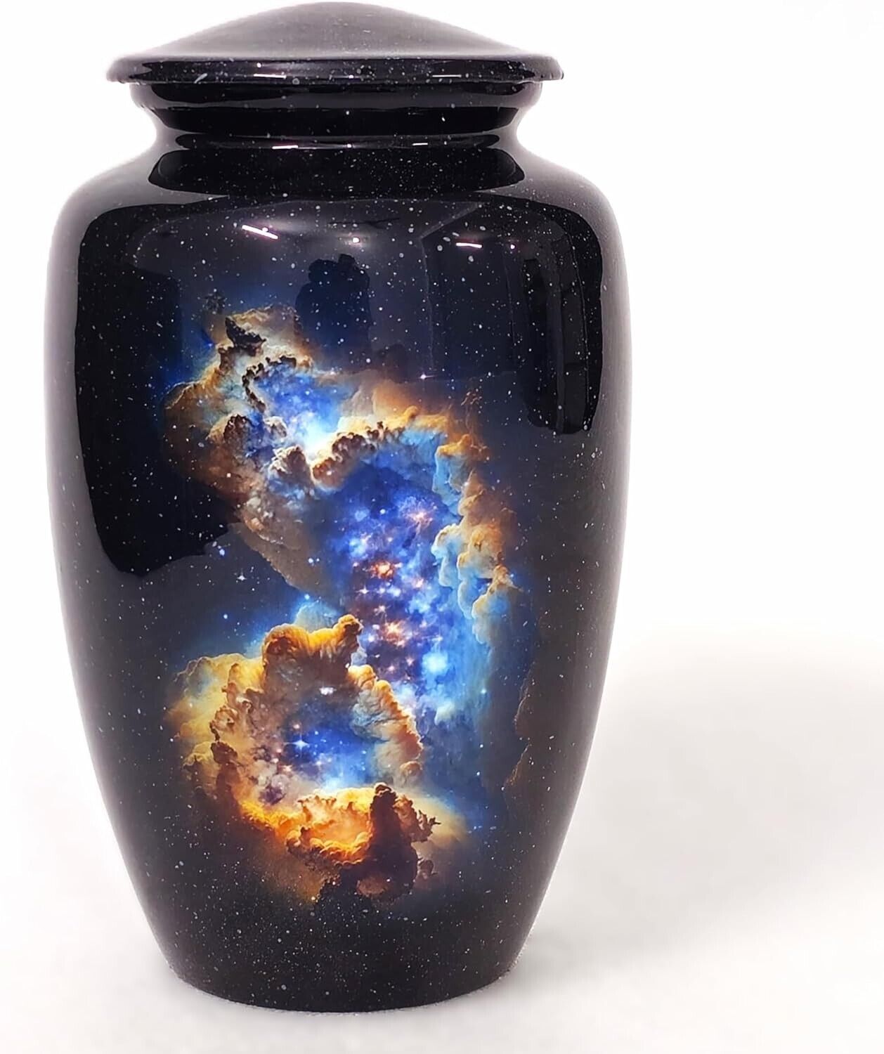 10 Inch Stars Urn Cosmic Galaxy Nebula Cremation Urn for Human Ashes Adult Urn