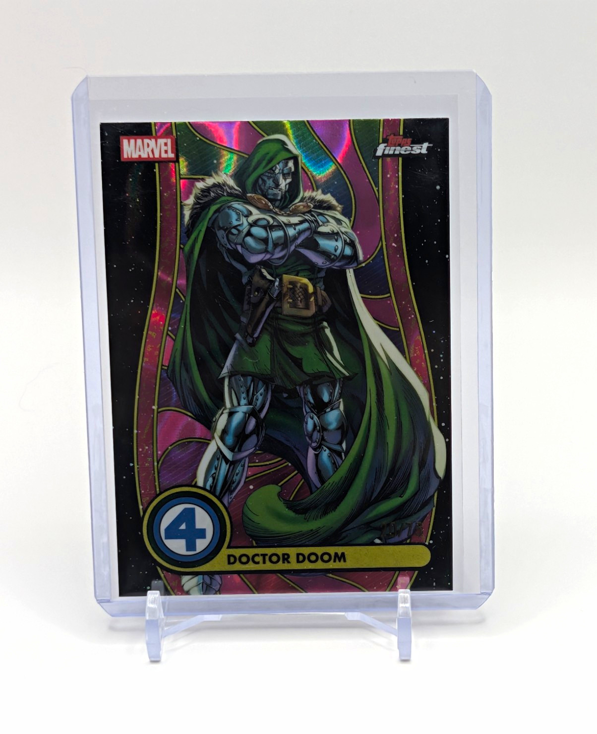 Topps 2026 Marvel Finest Fantastic Four Doctor Doom BL-025 Blacklight 20/75