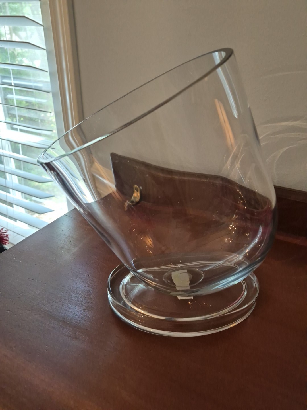 Mikasa Avalon Portuguese Ice Bucket Wine Cooler Sideways Heavy Glass w/Base