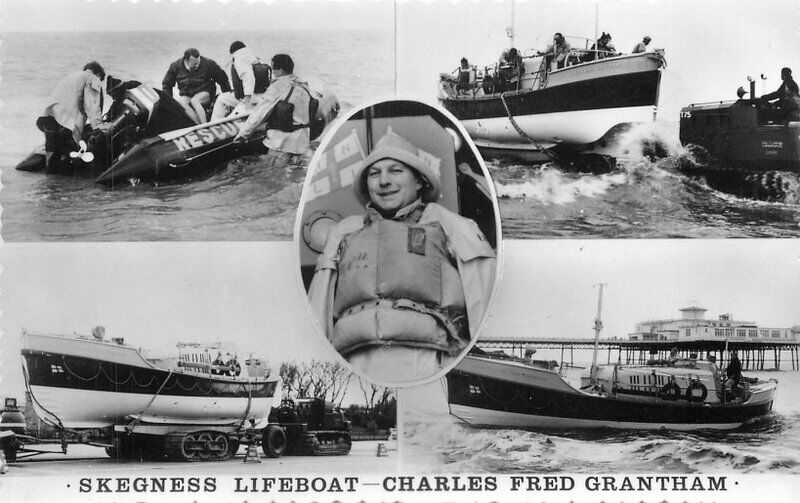 UK 1950s Skegness Lifeboat Charles Fred Grantham RPPC Photo Postcard 21-12576