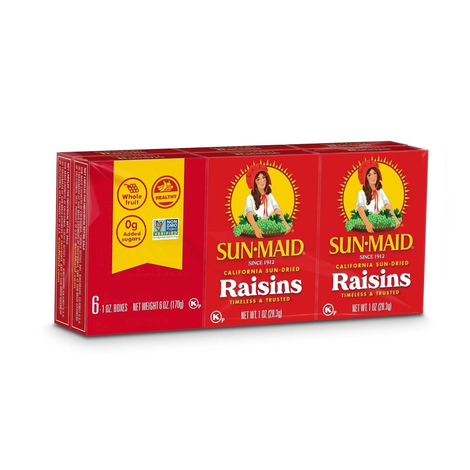 Sun-Maid California Sun-Dried Raisins (6PK) 1 oz Snack-Size Box - Dried Fruit Sn Sun-Maid California Sun-Dried Raisins (6PK) 1 oz Snack-Size Box - Dried Fruit Sn