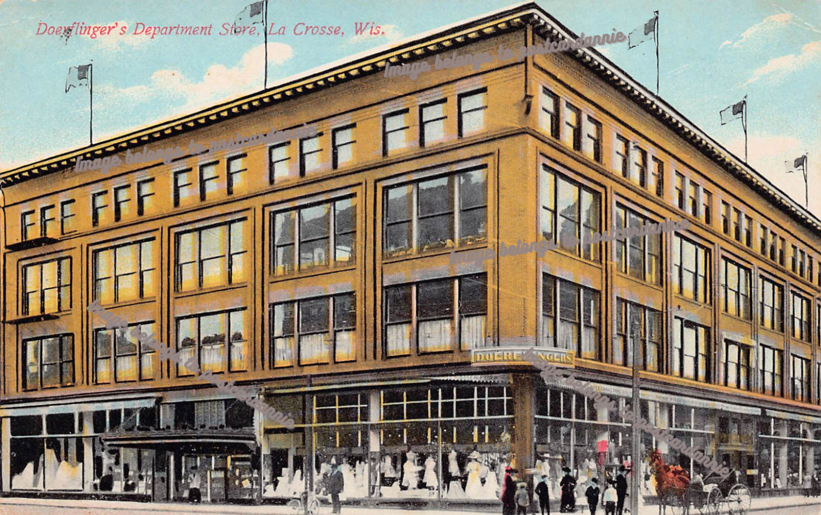 La Crosse WI Doerflinger Park Department Store Fire Disaster Vtg Postcard A50