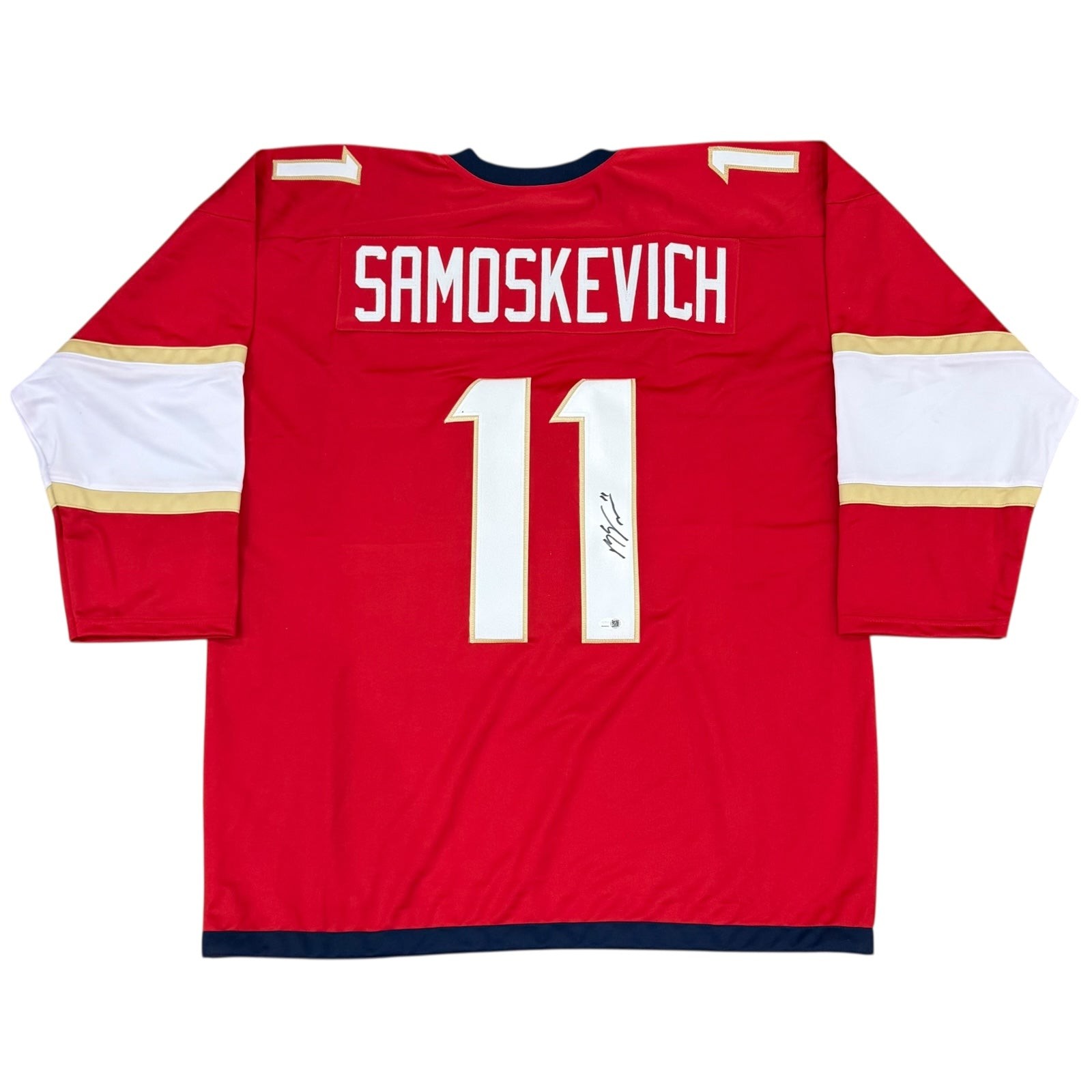 Mackie Samoskevich Autographed Florida (Red #11) Custom Hockey Jersey - JSA Mackie Samoskevich Autographed Florida (Red #11) Custom Hockey Jersey - JSA