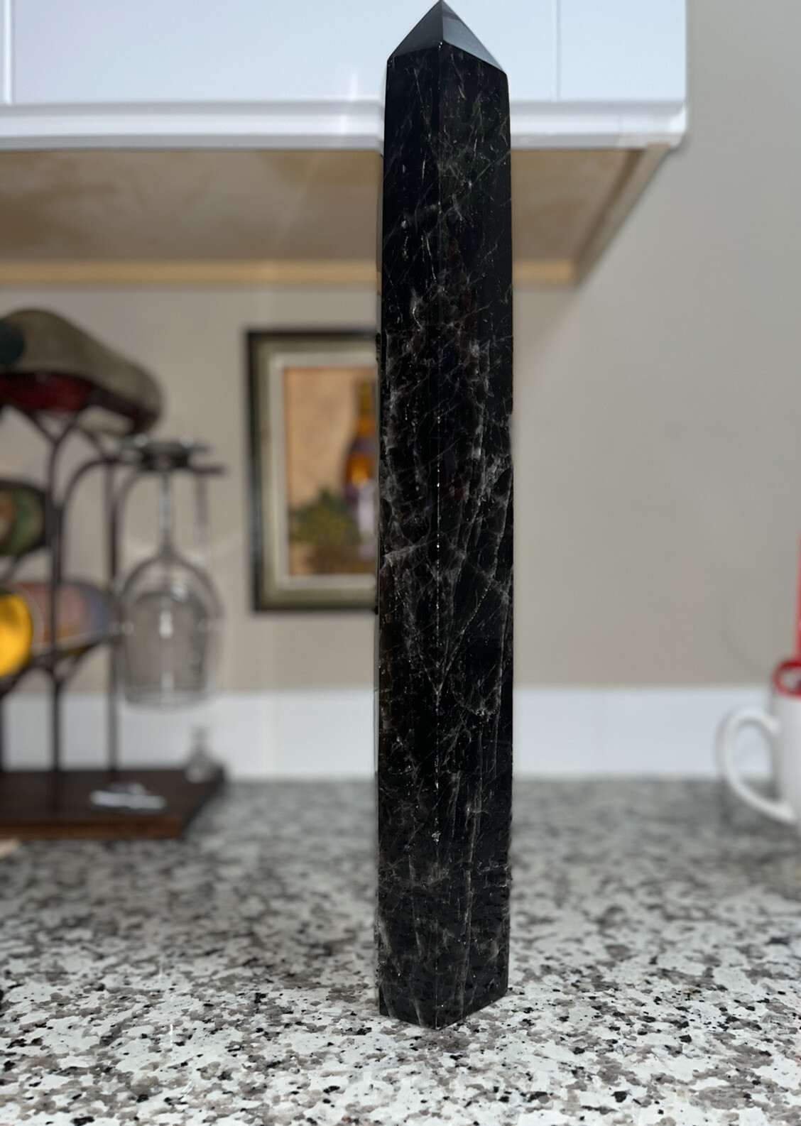 Black Amethyst crystal tower 18 1/2 “ Tall