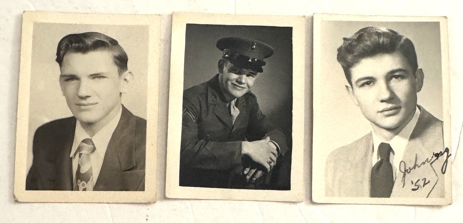 Vtg 1952 High School Boys Class Photos Set Of 3 2 With Writing On Back