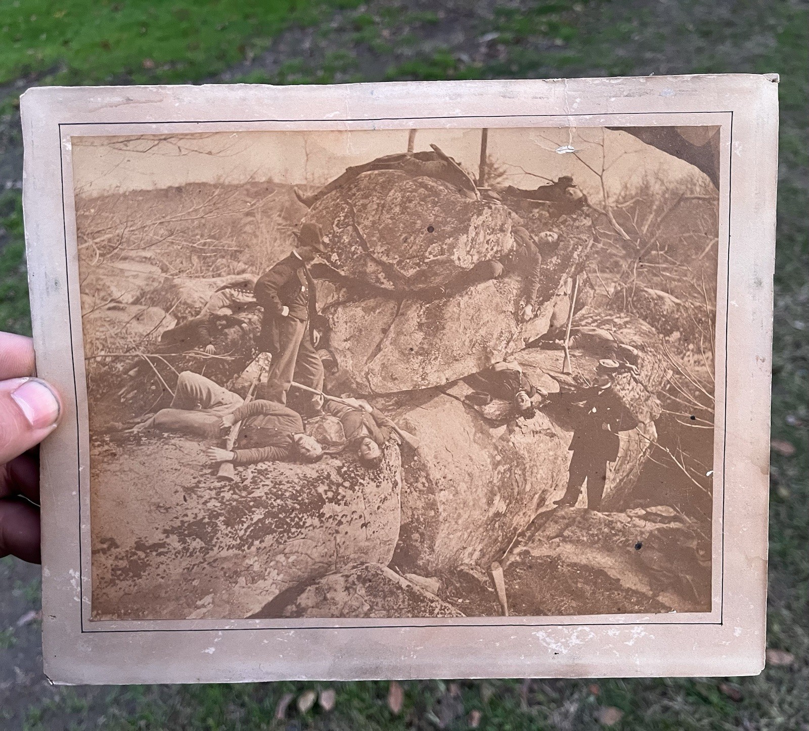 Antique 1860s Devils Den Gettysburg Battlefield Photo Civil War Antique 1860s Devils Den Gettysburg Battlefield Photo Civil War